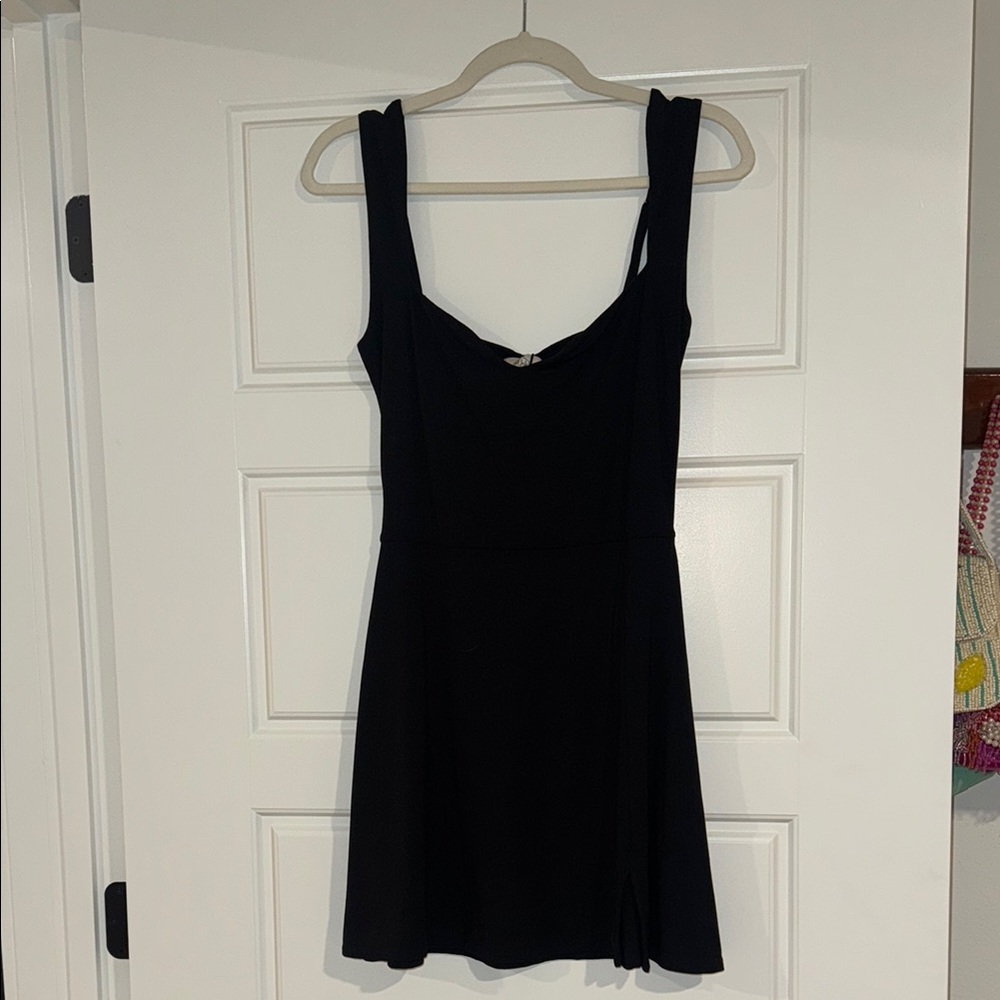Oh Polly Black Sweetheart Sheath Mini Dress